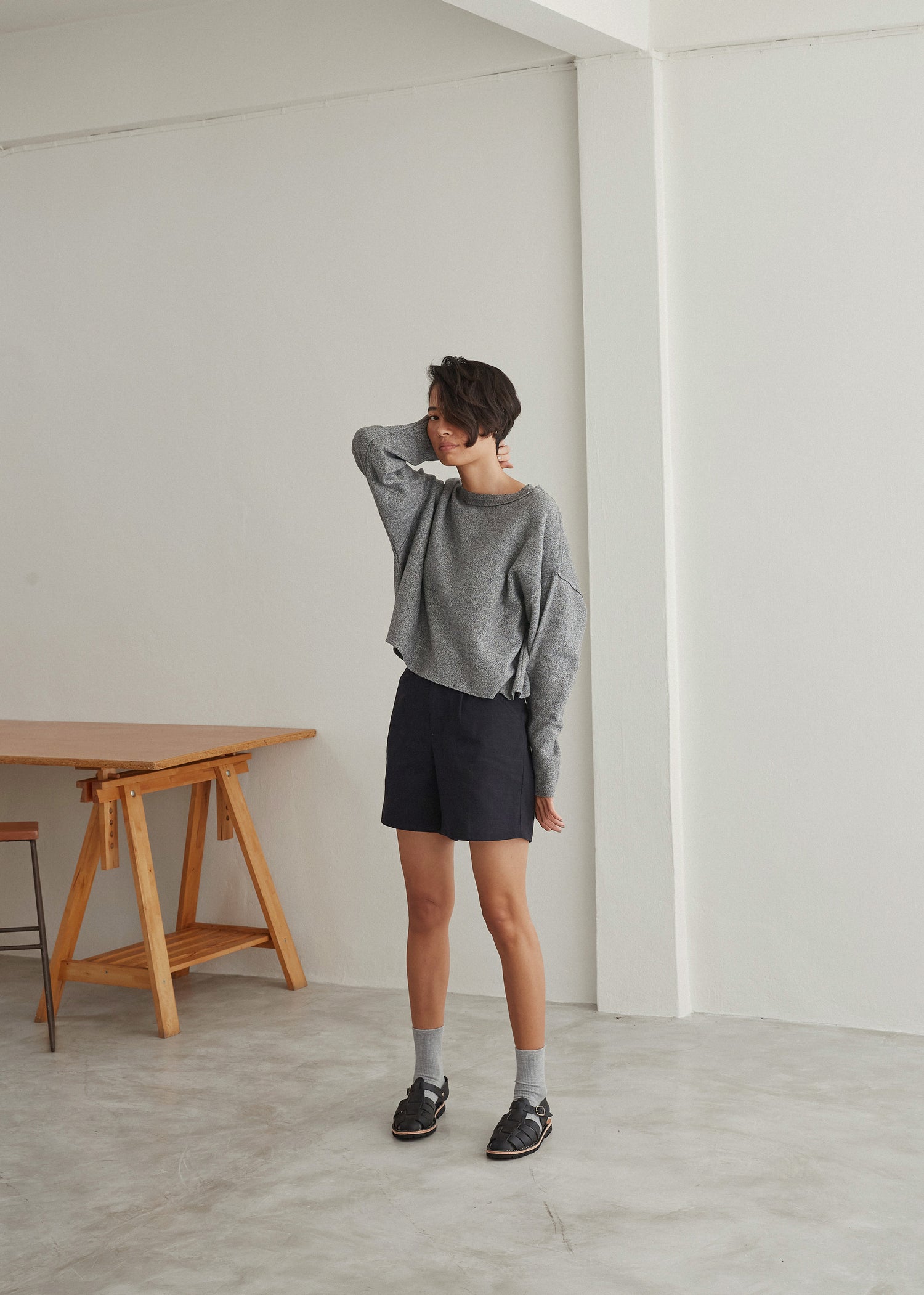 TEAK SANDALS - BLACK