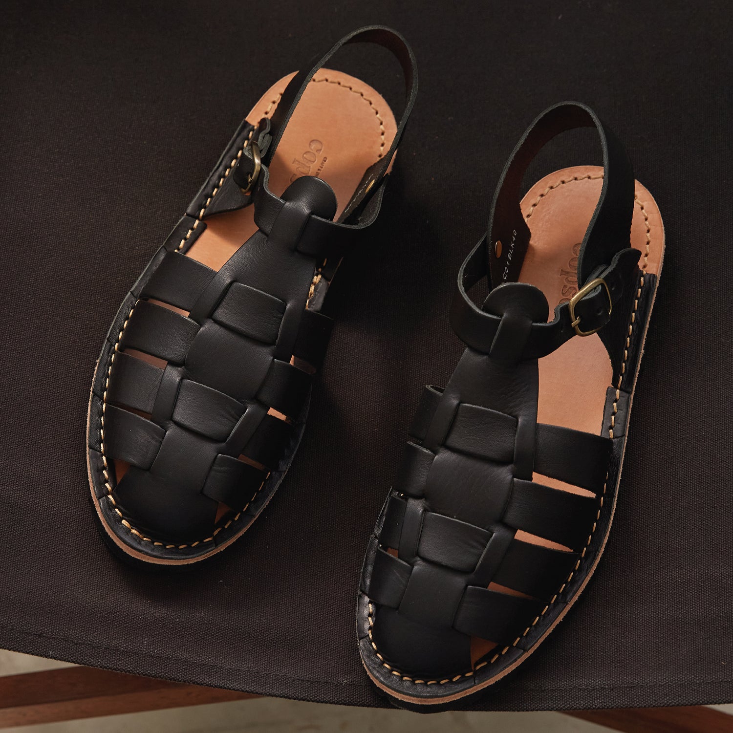 TEAK SANDALS - BLACK