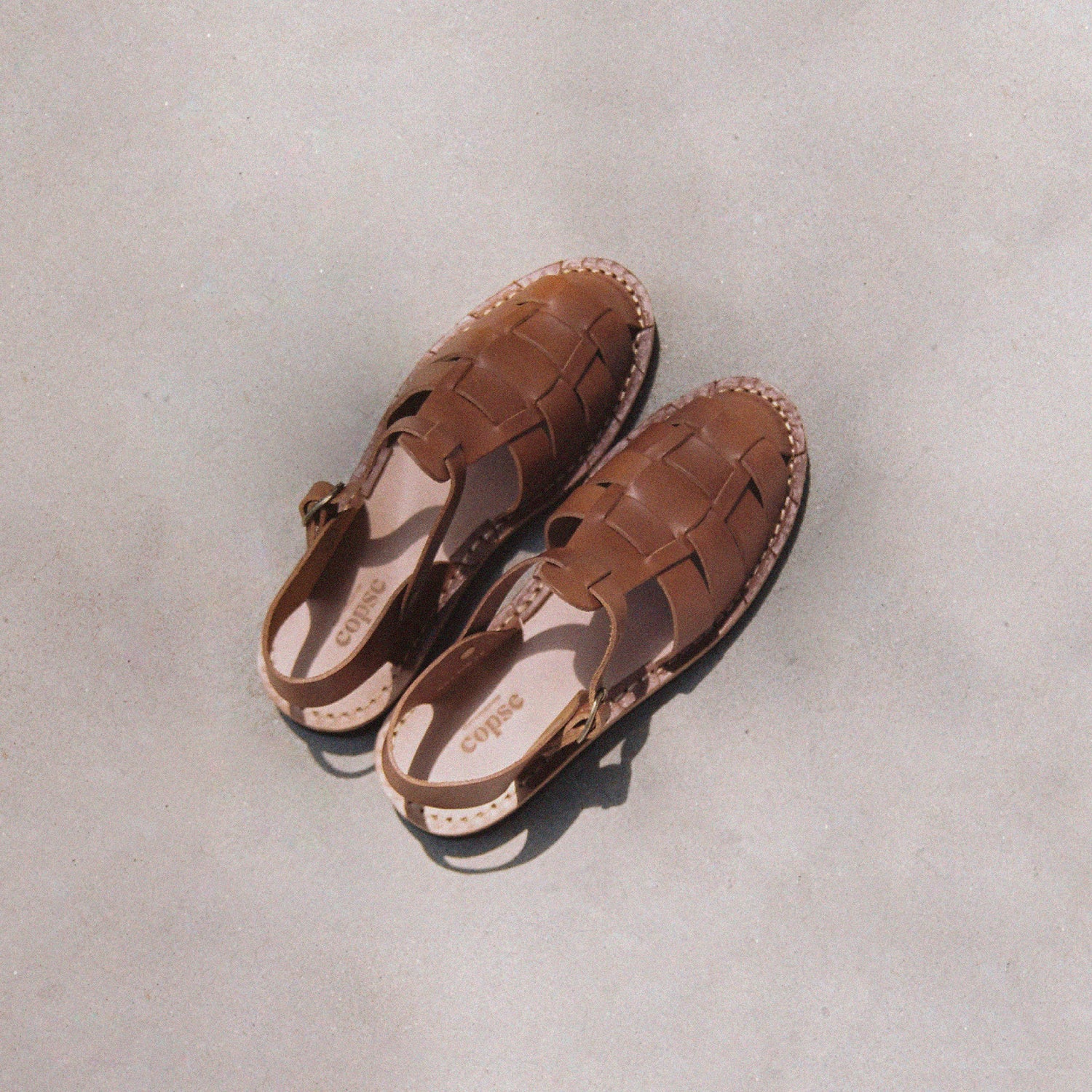 TEAK SANDALS - TOBACCO