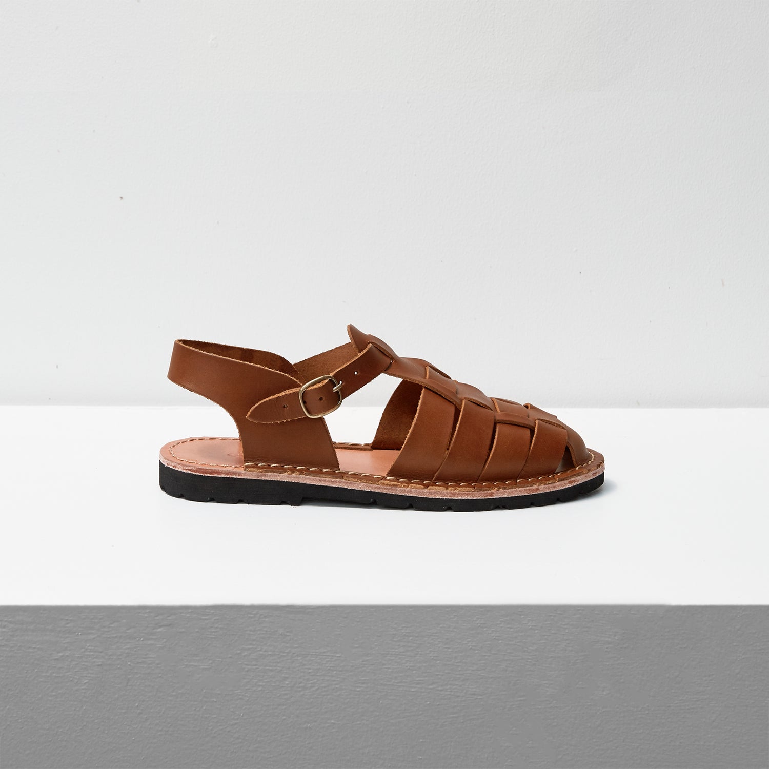 TEAK SANDALS - TOBACCO