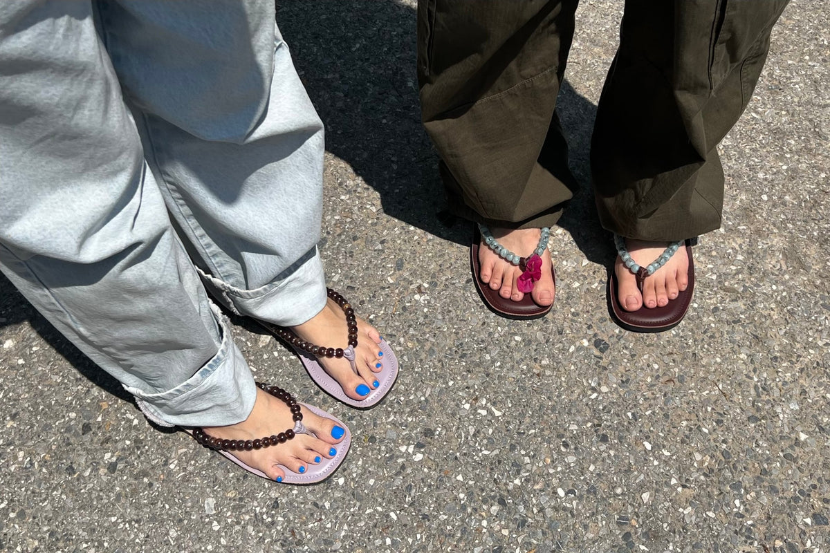 PEBBLE SANDALS - Light Purple / Amber